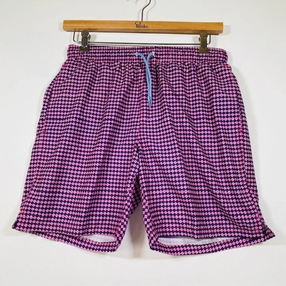 Tailorbyrd Pink Purple‎ Lined Swim Trunks Men's Medium